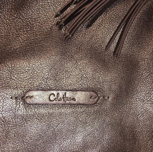 Cole Haan Metallic Bronze Leather Shoulder Bag - Picture 9 of 16